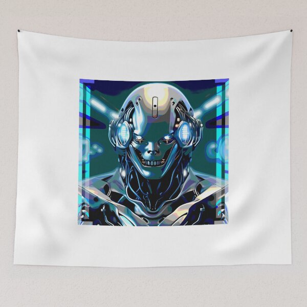 Item preview, blue cyborg 2023 tileartwork designed and sold by tileartwork.