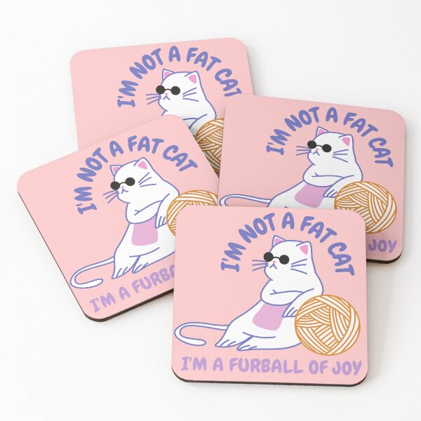 Item preview, Fat Cat: I'm Not A Fat Cat I'm A Furball Of Joy | Cat With Sunglasses designed and sold by TeeraCollection.