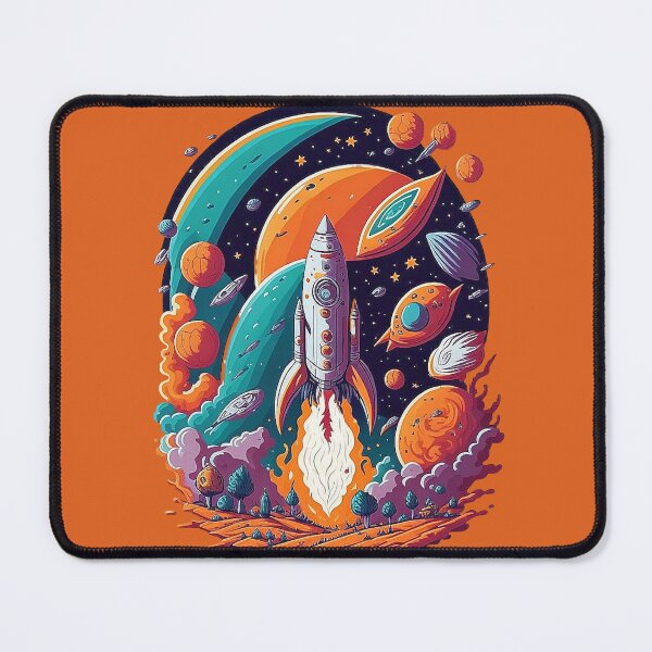 Item preview, Retro Rocket Takes Off - Colorful Space Adventure designed and sold by Minpadesign.