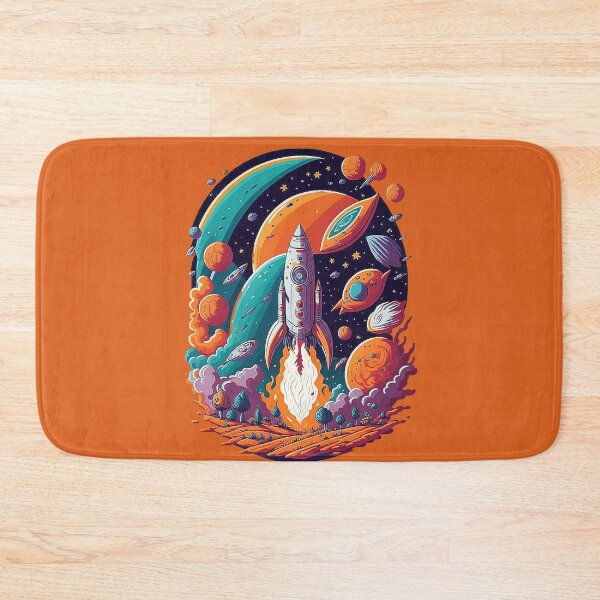 Item preview, Retro Rocket Takes Off - Colorful Space Adventure designed and sold by Minpadesign.