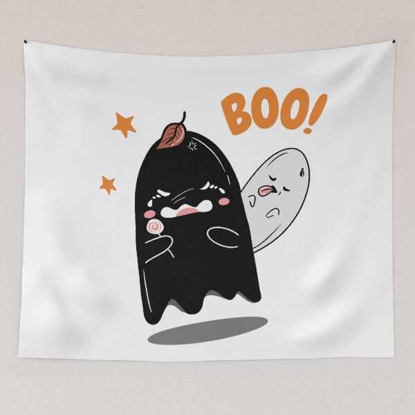 Aperçu de l'œuvre Fantôme mignon qui pleure "Boo !" Halloween créée et vendue par LePetiteShadow.