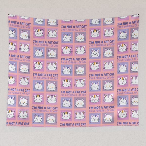 Item preview, Fat Cat: I'm Not A Fat Cat I'm A Furball Of Joy | Cat Faces | Cat Emotion Action designed and sold by TeeraCollection.