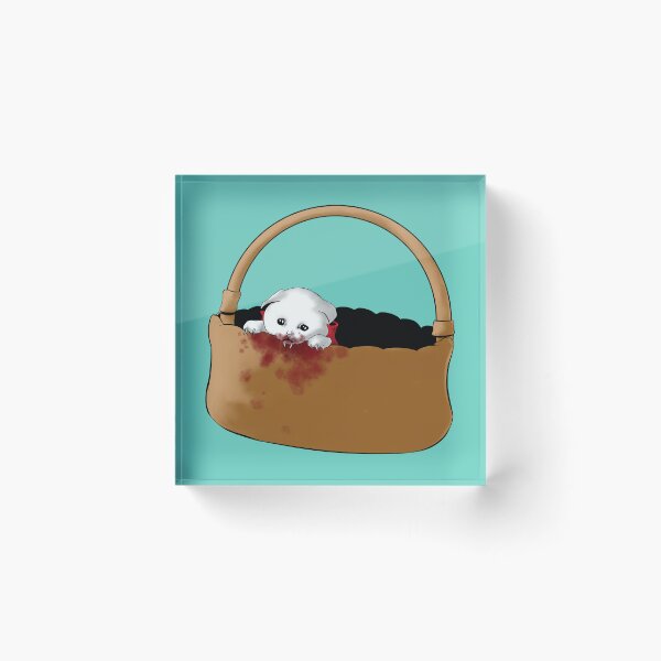 Item preview, Cute Vampire Kitten in A Basket designed and sold by TheWoodsRDark.