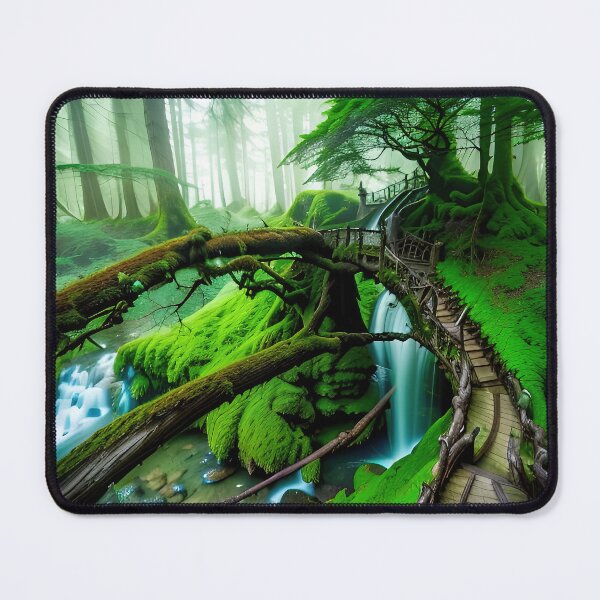Item preview, A beautiful lush Fairycore Elf forest designed and sold by PixieDustAIArt.