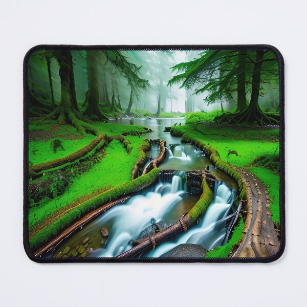 Item preview, A beautiful lush Fairycore Elf forest designed and sold by PixieDustAIArt.