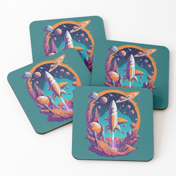 Item preview, Calling Strange Worlds - Retro rocket takes off into the unknown designed and sold by Minpadesign.