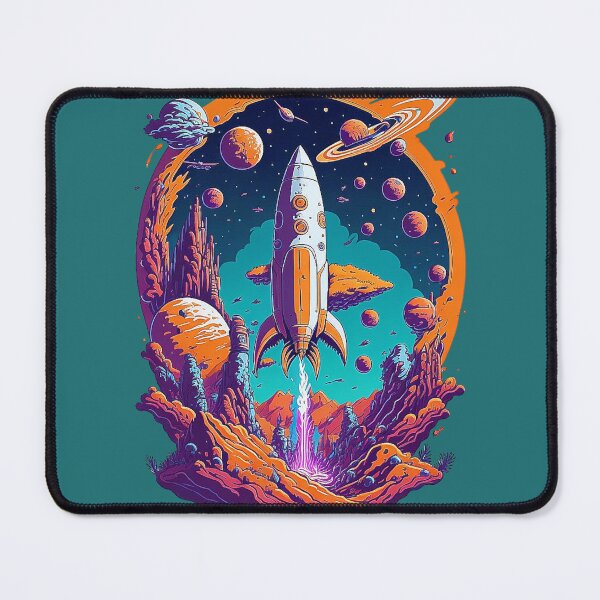 Item preview, Calling Strange Worlds - Retro rocket takes off into the unknown designed and sold by Minpadesign.