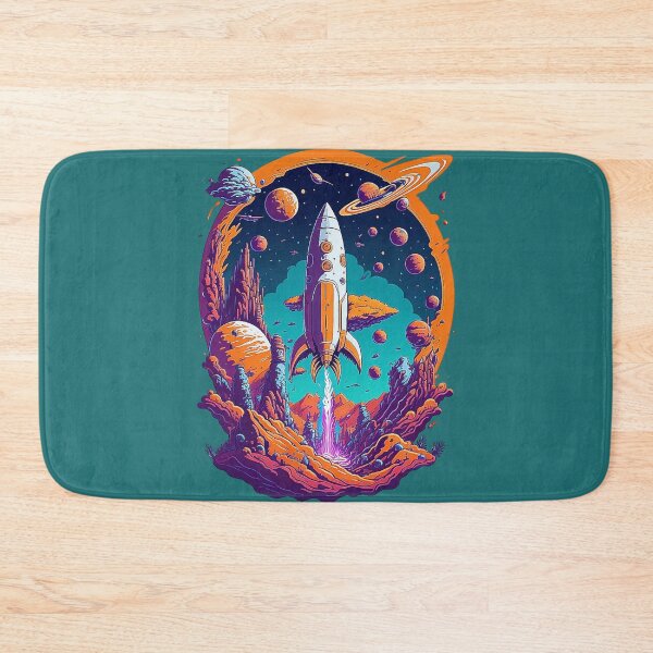 Item preview, Calling Strange Worlds - Retro rocket takes off into the unknown designed and sold by Minpadesign.