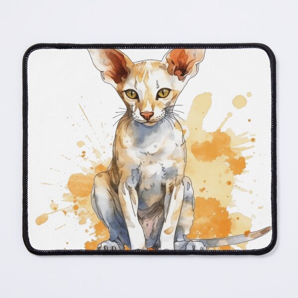 Item preview, Oriental Shorthair Watercolor Painting: Unique feline art capturing fur, whiskers, and paws' designed and sold by DooodleGod.