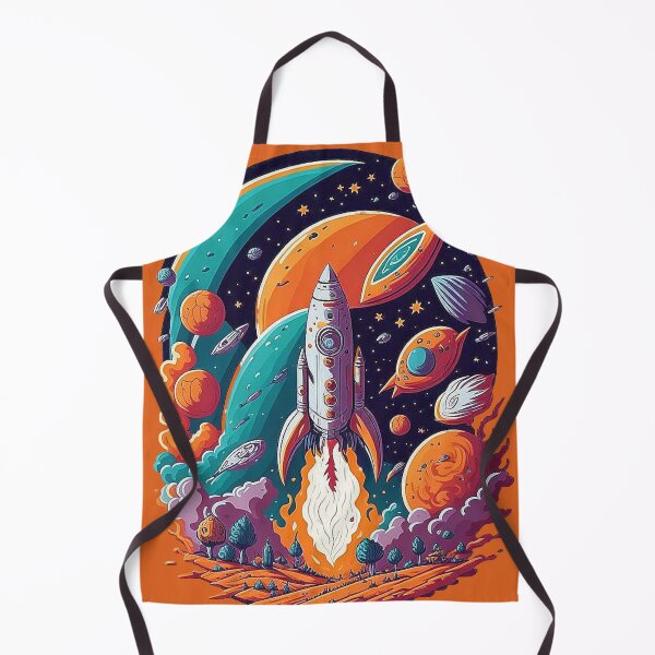 Item preview, Retro Rocket Takes Off - Colorful Space Adventure designed and sold by Minpadesign.
