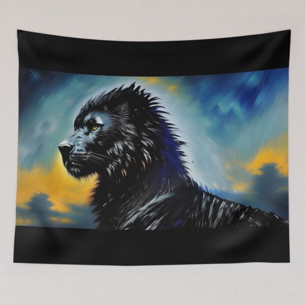 Item preview, Grunge Black Lion, Ai Generated Art  designed and sold by ACC .