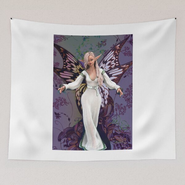 Item preview, Fairy standing in front of floral pattern designed and sold by Fantasyart123.