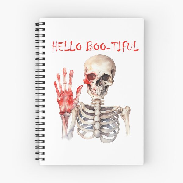 Item preview, Hello Boo-tiful - Spooky Skeleton Waving Hand designed and sold by usablestores.