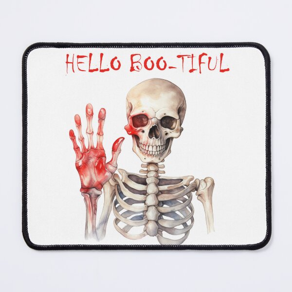 Item preview, Hello Boo-tiful - Spooky Skeleton Waving Hand designed and sold by usablestores.
