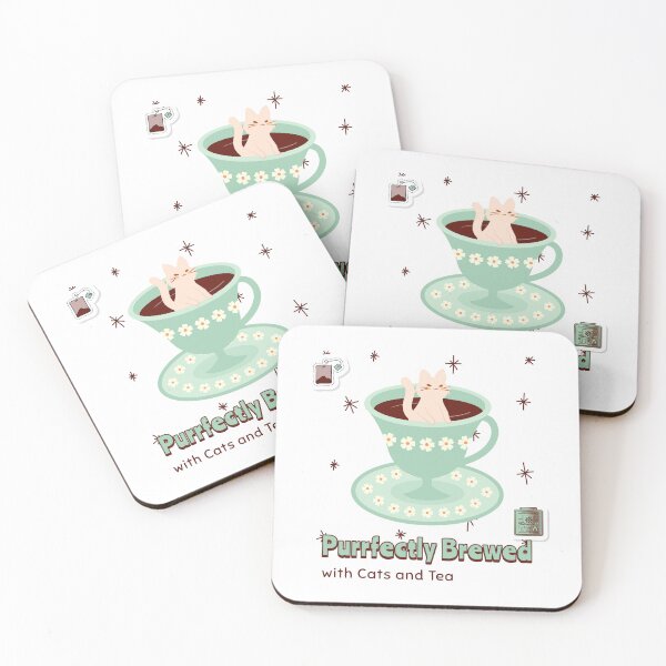 Item preview, Purrfectly Brewed with Cats and Tea designed and sold by erenton.