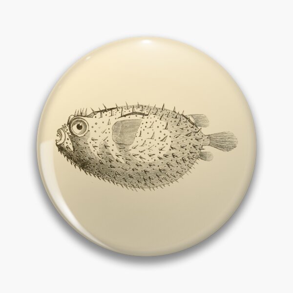Item preview, Vintage Puffer Fish Illustration designed and sold by gildedfinches.