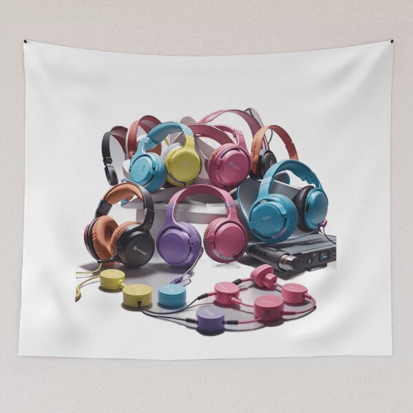 Item preview, set of colorful headphones designed and sold by Artque24.