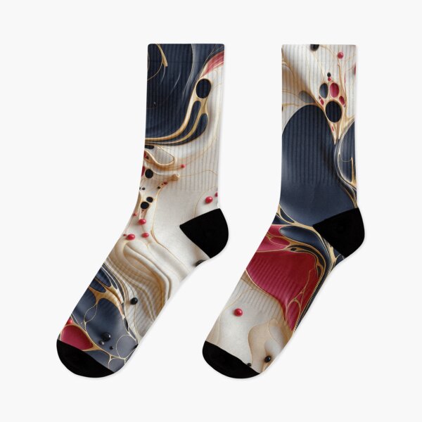 Item preview, Nightfall Elegance: A Symphony of Cream, Navy, Red, and Gold designed and sold by OurBarcode.