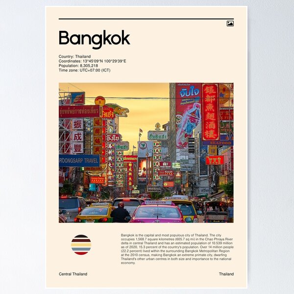 Item preview, Visit Bangkok, Thailand (Travel poster) designed and sold by RabbitK.