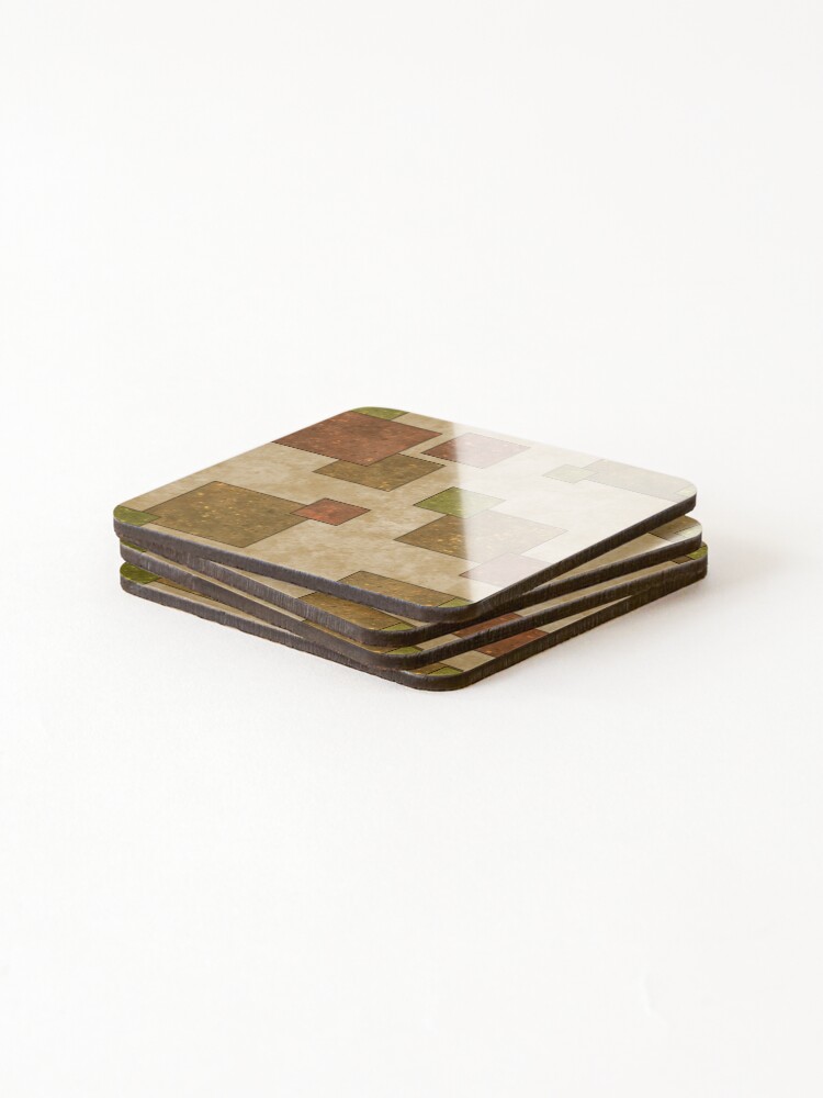 Thumbnail 4 of 5, Coasters (Set of 4), Rust square pattern designed and sold by ianablakeman.
