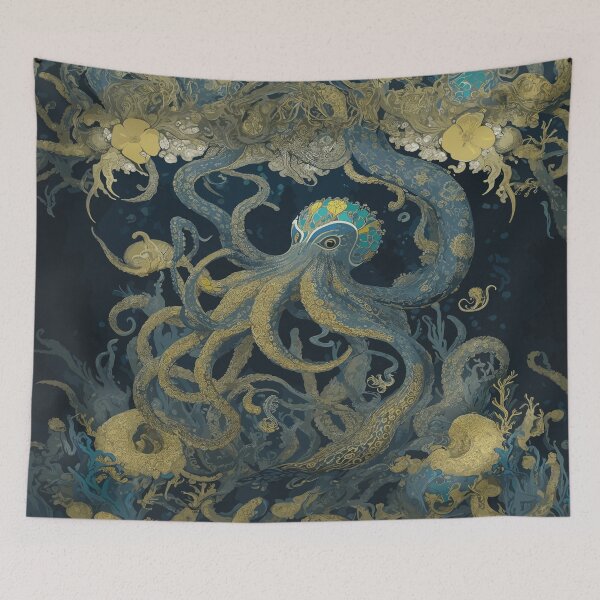 Item preview, Ink Sea Symphony: Baroque Octopus Art designed and sold by AFUNARTZ.