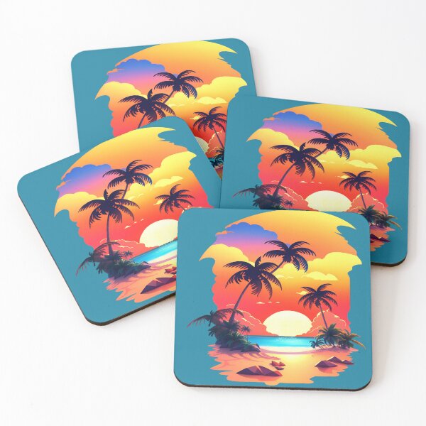 Item preview, Tropical Sunset - Graphic by BabeMonetArt designed and sold by MoxyMermaid.