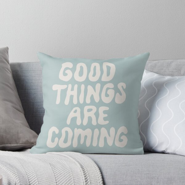 Item preview, Good Things Are Coming Soft Aqua designed and sold by Me And The Moon.