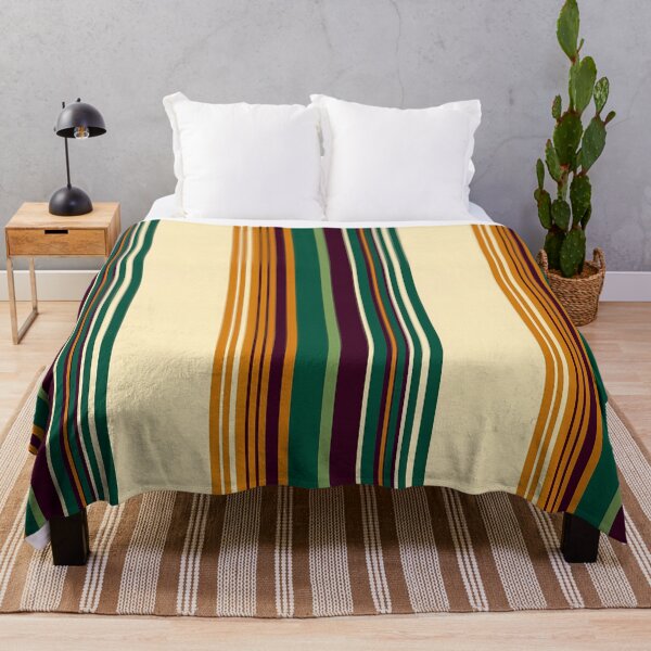Item preview, Retro Green Beige Orange Brown Vertical Stripes Pattern designed and sold by Sturdust.