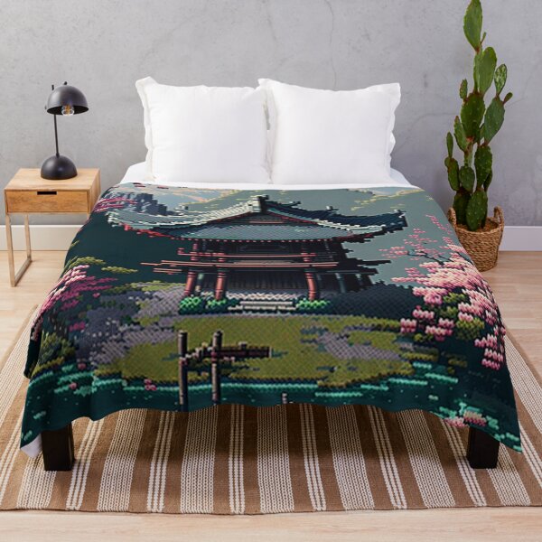 Item preview, Temple in Japan in pixel art designed and sold by AI-G-I-.