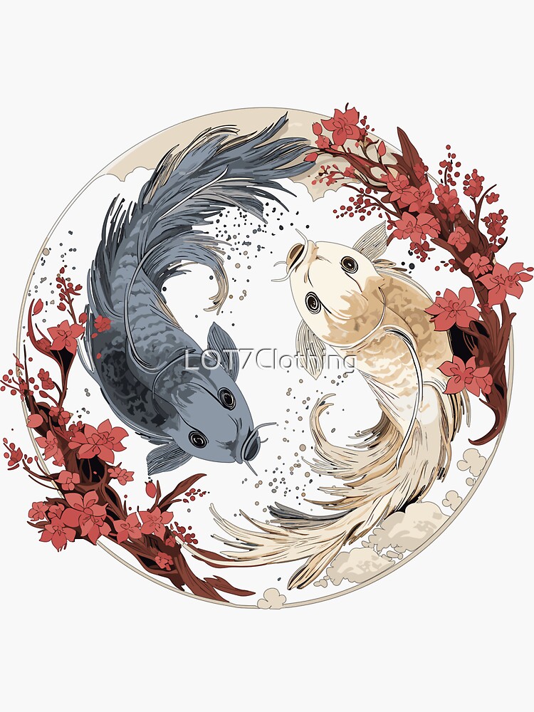 Wall Art Print Koi Fish Yin Yang, Gifts & Merchandise