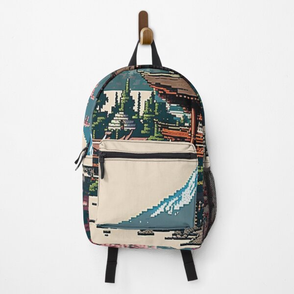 Item preview, Temple and Mt.fuji in pixel art designed and sold by AI-G-I-.