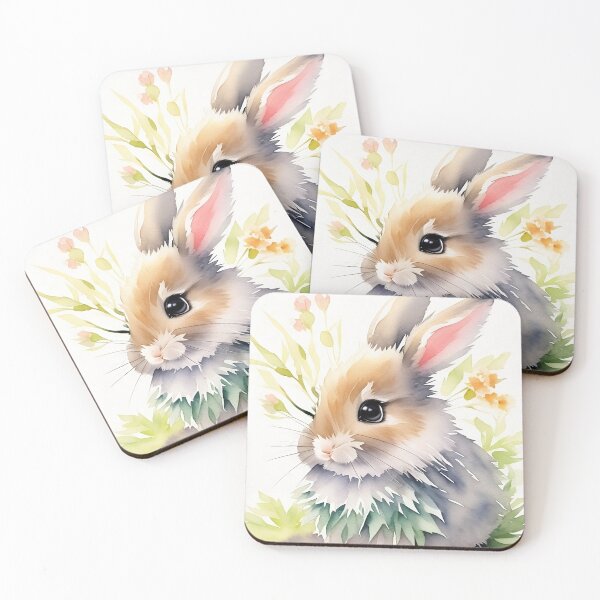 Item preview, Little Bunny in the Garden Flower Watercolor Series 3  designed and sold by FlowerAlice.
