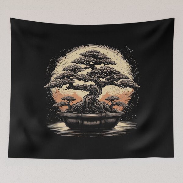 Item preview, Bonsai Tree and The Rising Sun In Japan Design designed and sold by Yorkx.
