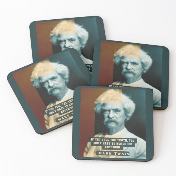 Item preview, Mark Twain portrait and quote: “If you tell the truth you don't have to remember anything,” designed and sold by artbleed.