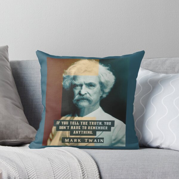 Item preview, Mark Twain portrait and quote: “If you tell the truth you don't have to remember anything,” designed and sold by artbleed.
