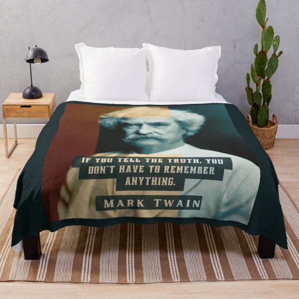 Item preview, Mark Twain portrait and quote: “If you tell the truth you don't have to remember anything,” designed and sold by artbleed.