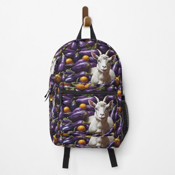 Item preview, Majestic Harmony: 4K Trompe-l'oeil Eggplant and Baby Goat Art designed and sold by AmazingLab.