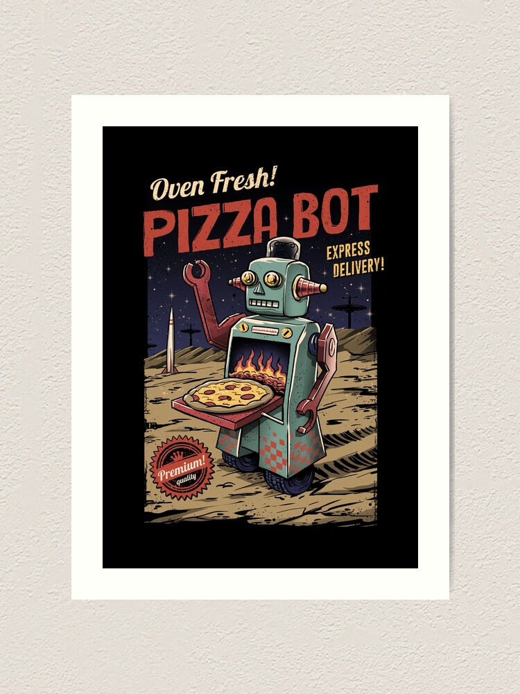 Alternate view of Pizza Bot Art Print