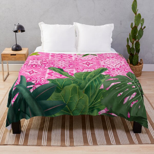 Item preview, Cute Pink Tiles And Plants designed and sold by Ana Moguš.
