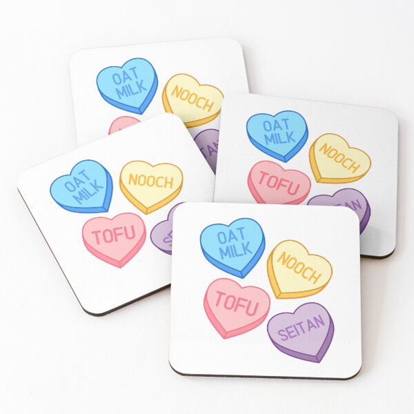 Item preview, Cute Vegan Candy Hearts designed and sold by humnoo.