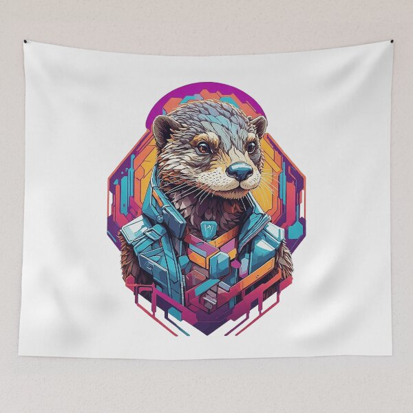 Item preview, Otter in Retrofuturism - Geometric Lines and Colors designed and sold by Minpadesign.