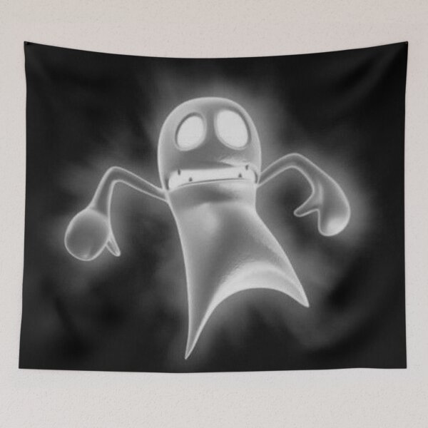 Item preview, SCARED BLACK AND WHITE GHOST designed and sold by xBLACKSTAR.