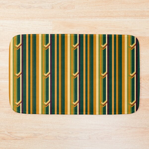 Item preview, Green Orange Retro Geometric Vertical Stripes designed and sold by Sturdust.