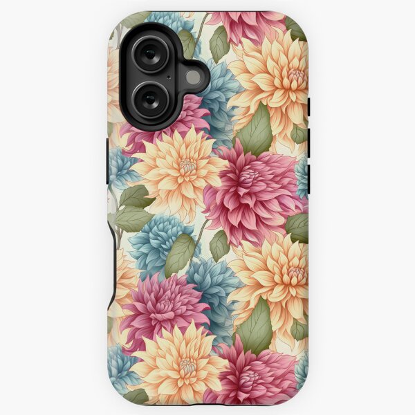 Vista previa del artículo con la obra «Patrón pastel de flores de verano, flores rosas, azules y amarillas», diseñado y vendido por Lakeshore Studio.