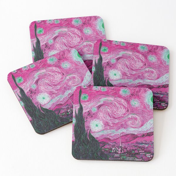Item preview, Van Gogh, Starry Night, pink designed and sold by Mauswohn.