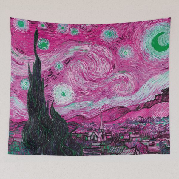Item preview, Van Gogh, Starry Night, pink designed and sold by Mauswohn.
