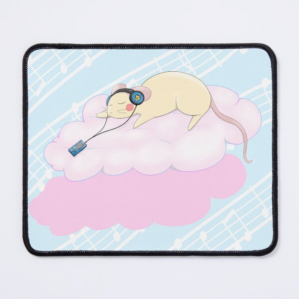 Item preview, Cute Music Mouse on a Cloud designed and sold by limonlaur.