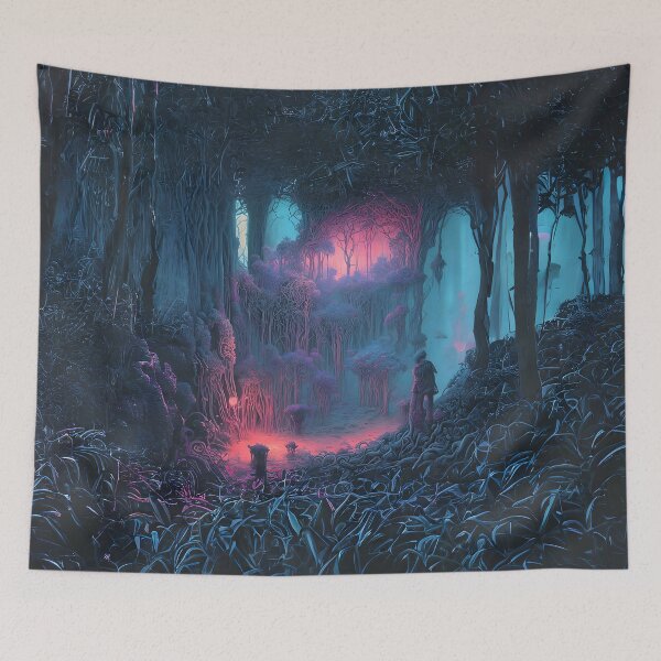Item preview, Eerie magical forest at night designed and sold by ArthurVandelay.