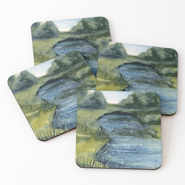 Item preview, Summer Stream - Watercolor Painting designed and sold by Pattokarts.