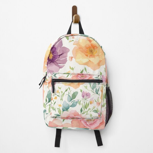 Item preview, Blossoming Wanderlust: Flower Power Watercolor Backpack designed and sold by Sandydesign.